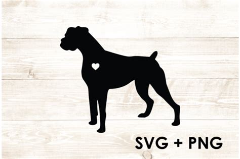 Boxer Dog Silhouette Shape Outline Svg Graphic By Too Sweet Inc