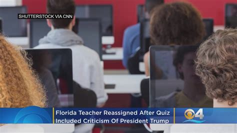 Florida Teacher Reassigned After Quiz Included Criticism Of President Trump Youtube