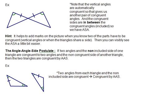 In right triangles you can also use hl when two triangles are congruent, there are 6 facts that are true about the triangles. cosgeometry / Lesson 4-05 Triangle Congruence by ASA and AAS