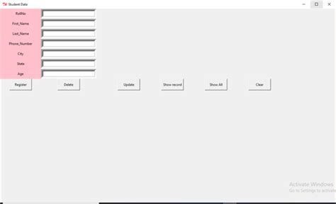 GUI Crud Operations Using Tkinter Mysql Sharp Tutorial