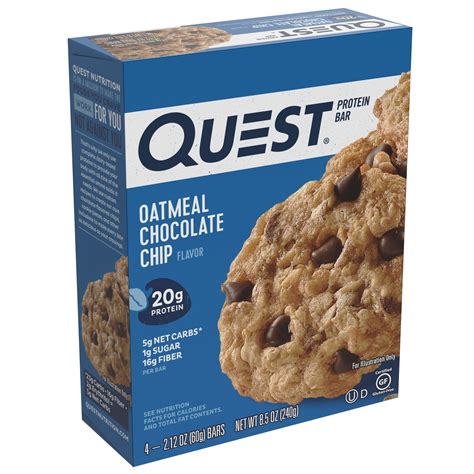 Quest Oatmeal Chocolate Chip Protein Bars Shop Granola And Snack Bars