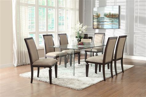 Vecelo glass dining table sets with 4 chairs kitchen table sets. Alouette Rectangular Glass Dining Table from Homelegance ...