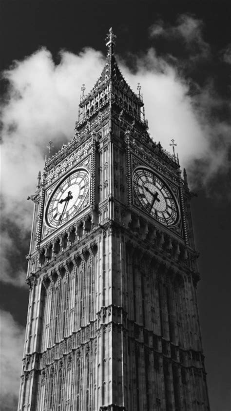 Gray London Big Ben Architecture Building Iphone 8 Wallpapers Free Download