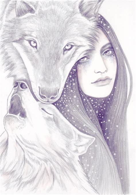 Delicately Drawn Women With Wild Animals Animal Drawings Animals