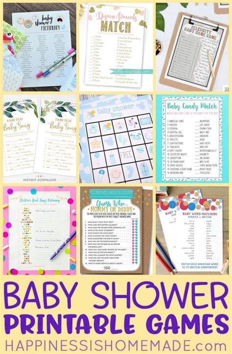 30 Free Printable Baby Shower Games
