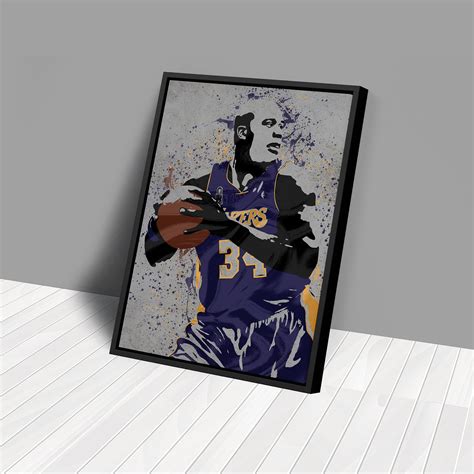 Shaquille Oneal Poster Splash Art Los Angeles Lakers Nba Etsy