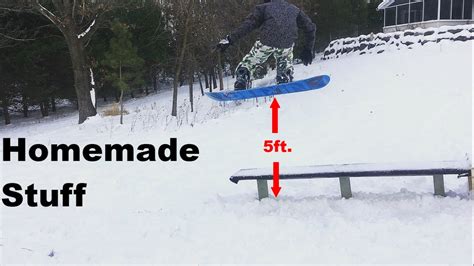 Homemade Snowboard Rail And Ramp Youtube
