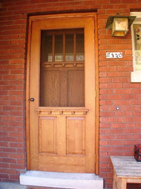 It's a door that's 7 or 8 feet high with a solid translucent glass panel held. Craeft Storm & Screen Doors | Etsy | Craftsman front doors ...