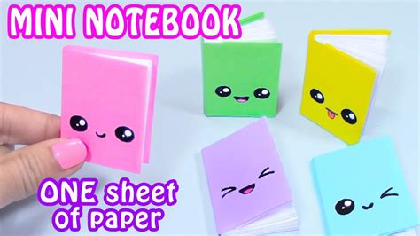 Diy Mini Notebooks One Sheet Of Paper Diy Back To School Youtube