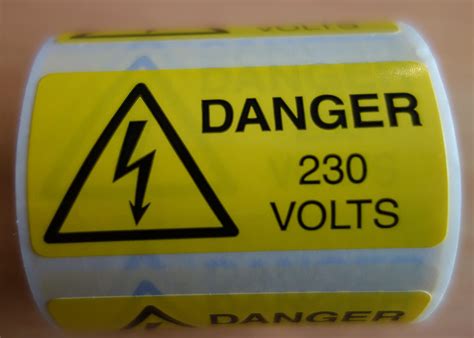 Danger 230 Volts Safety Labels 50 X 25mm Roll Of 250