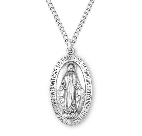 Sterling Silver Large Oval Miraculous Medal Buy Religious Catholic Store