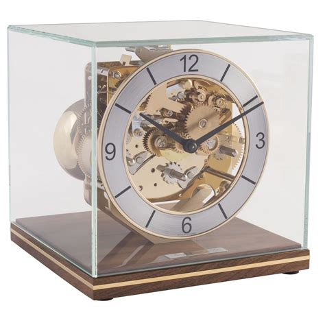 Clark Minimalistic Modern Mantel Clock Walnut Hermle 23052030340