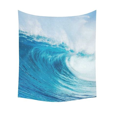 Gckg Huge Blue Ocean Wave Tapestry Wall Hanging Tropical Sunmer