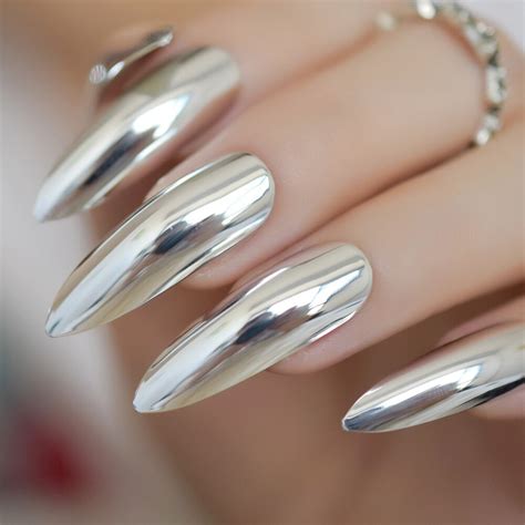 red sharp ending kunstmatige nail tips vlam extra lange volledige nep nagels stiletto shine lady