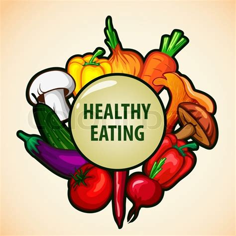 Healthy Food Menu Background Vegetable Vector Illustration