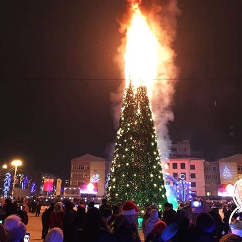 New Years Eve Celebrations Go Wrong As Christmas Tree Goes Up In