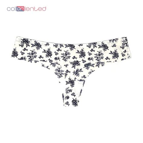 Coloriented Womens Panties 2019 New Female Thong Underwear Floral Breathable Comfortable Low