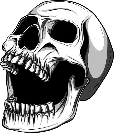 Skull Vector Illustration Collection Of Hand Drawn Skulls Hard Core Skull Vector Art Digital
