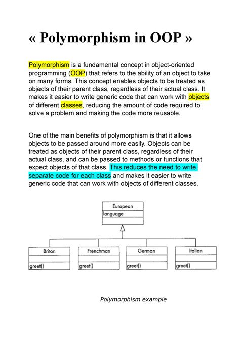 The Power Of Polymorphism In Object Oriented Programming