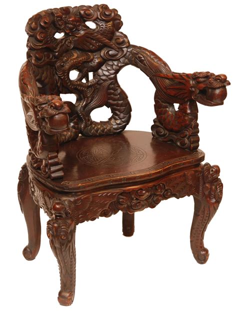 Chinese Carved Wooden Dragon Chair Carved Furniture Carving Wood