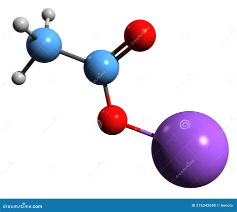 3d Image Of Sodium Acetate Skeletal Formula Stock Illustration