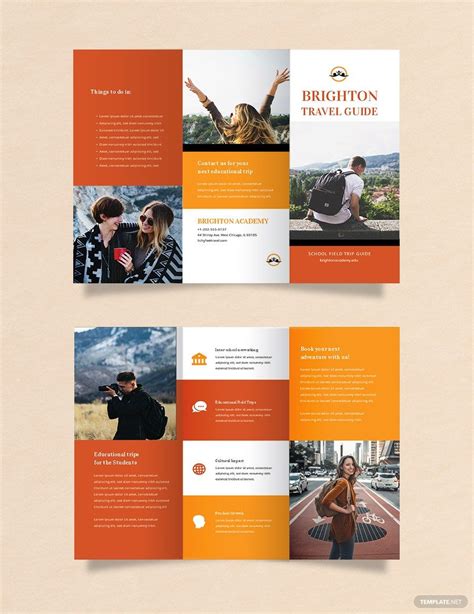 Travel Brochure Template For Students In Illustrator Photoshop