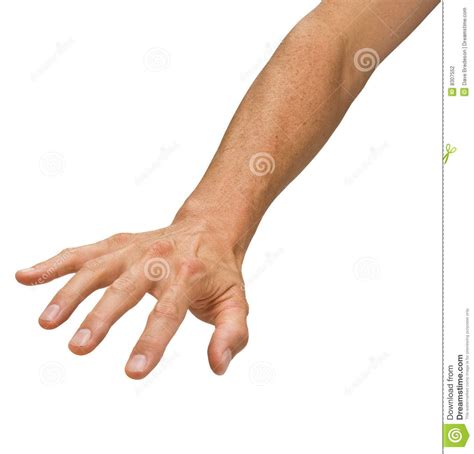 Hand Reaching Down A Mans Hand Reaching Down Isolated On A White