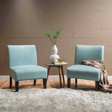 Shop wayfair for all the best country / farmhouse accent chairs. Noble House Kassi Light Blue Fabric Accent Chairs (Set of ...