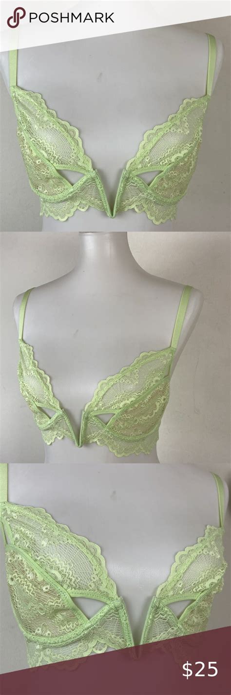 Thistle And Spire Green Lace Bralette 32dd In 2022 Green Lace