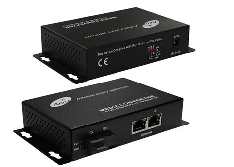 Two Ethernet Port Commercial Media Converter Fiber Optic Media