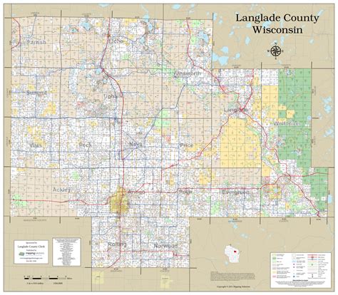 Langlade County Wisconsin 2021 Wall Map Mapping Solutions