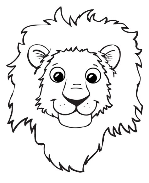 Simple Lion Head Page Coloring Pages
