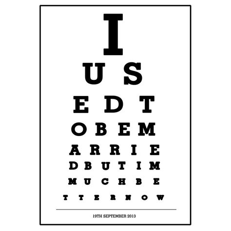 Personalised Divorce Eye Chart Print By Of Life And Lemons