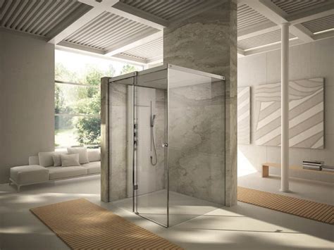 You can see the contrast between the two. Light by Tueco is a Completely Enclosed Shower Stall