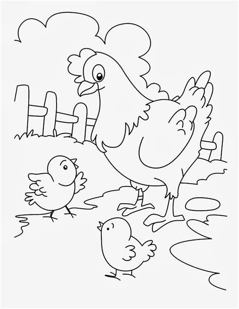 38 Daftar Sketsa Gambar Mewarnai Ayam Terbaru Sketsa
