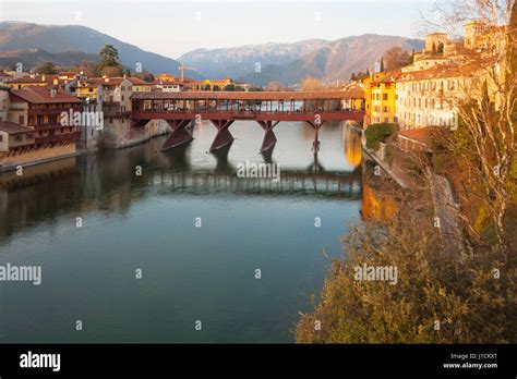 The Ponte Vecchio Or Ponte Degli Alpini Bridge And The Brenta River