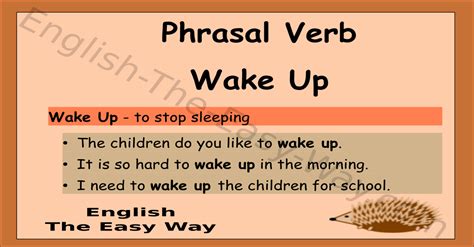 Wake Up Phrasal Verbs English The Easy Way