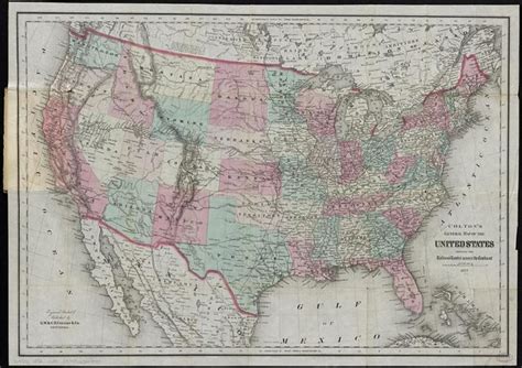 Coltons General Map Of The United States Showing The Railroad Routes