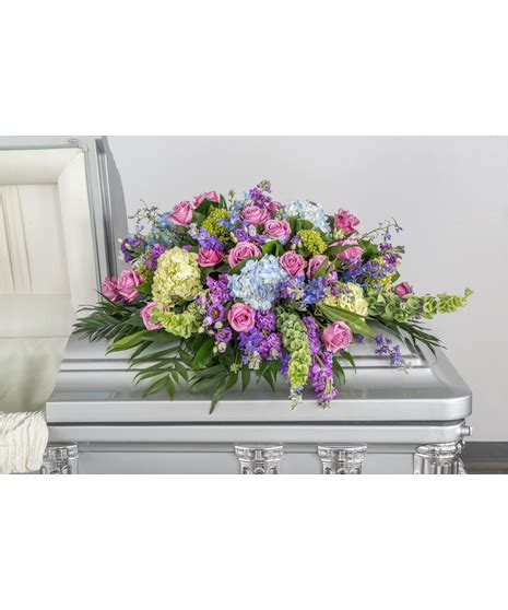 Bold Mix Half Casket Spray St Louis Funeral Flowers