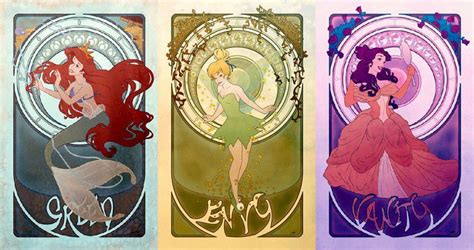 illustrator christopher hill reimagines female disney characters as the 7 deadly sins