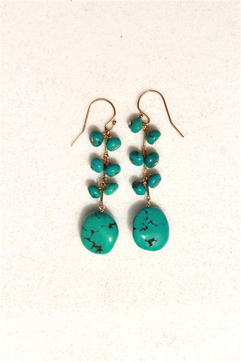 Fun Turquoise Waterfall Earrings On Etsy Turquoise Earrings Dangle