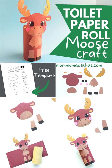 Adorable Toilet Paper Roll Moose Craft Free Template Moose Crafts