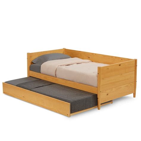 camaflexi mid century modern scandinavian oak twin wood daybed in the beds department at