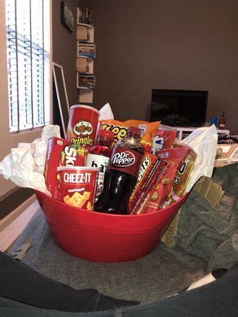 Gift ideas for boyfriend canada. red basket gift idea | Valentine gift baskets, Cute ...