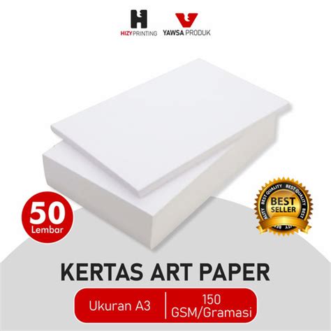 Jual Kertas Art Paper Gsm Gram Ukuran A Lembar Kota Bekasi Hizy Printing Tokopedia