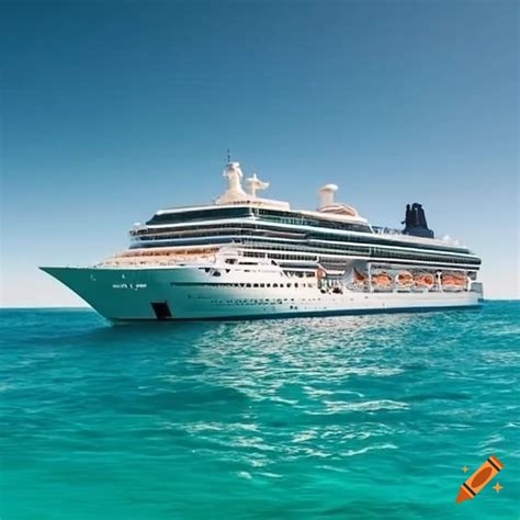 Luxury Cruise Ship Sailing In Turquoise Waters
