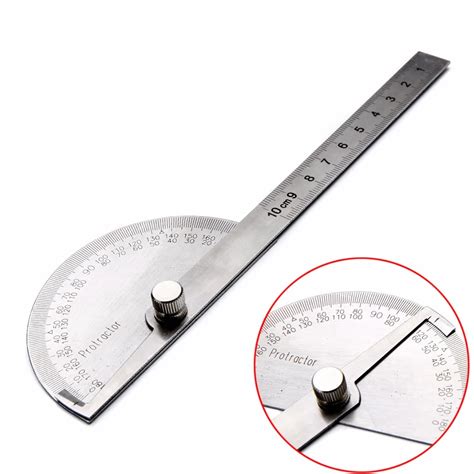 1pc 180 Degree Adjustable Protractor Angle Finder Angle Ruler Round