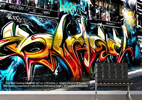 Graffiti Abstract Art Urban Wallpaper Printed Wall Paper