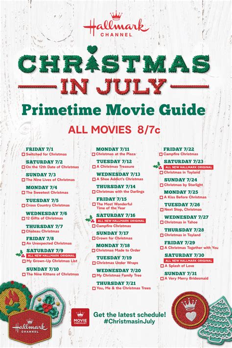 Hallmark Christmas In July Schedule 2024 Schedule Pet Lebbie