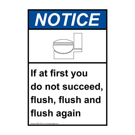 Portrait Ansi Please Flush Toilet After Use Sign Anep 37171